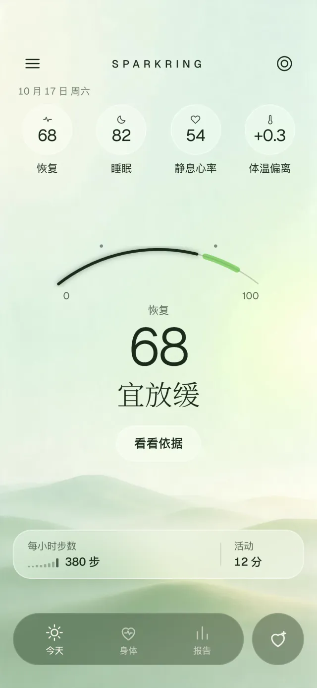 今天页面,显示恢复分